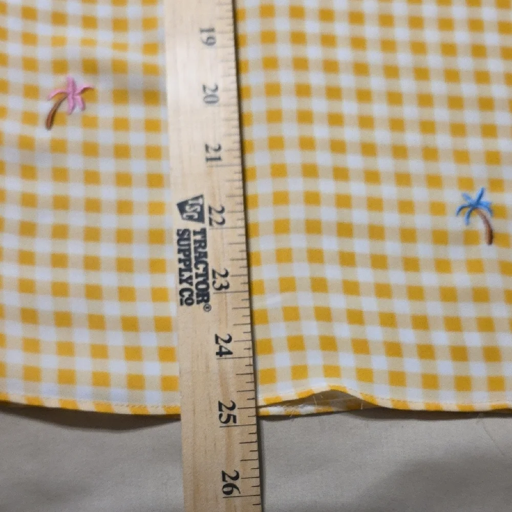 LC Lauren Conrad Smocked Cap Sleeve Blouse in Yellow and White - Picture 8 of 8